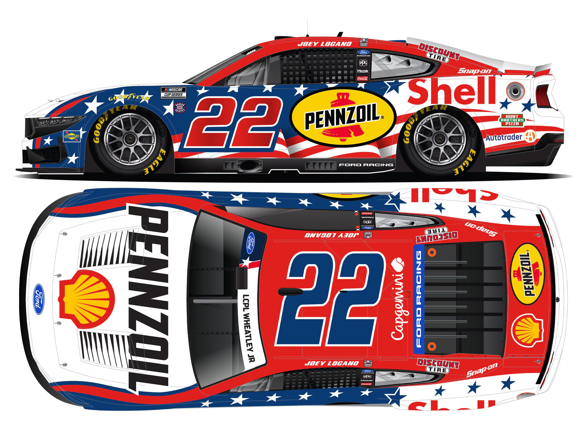 (Preorder) Joey Logano 2026 Shell-Pennzoil Stars and Stripes 1:64