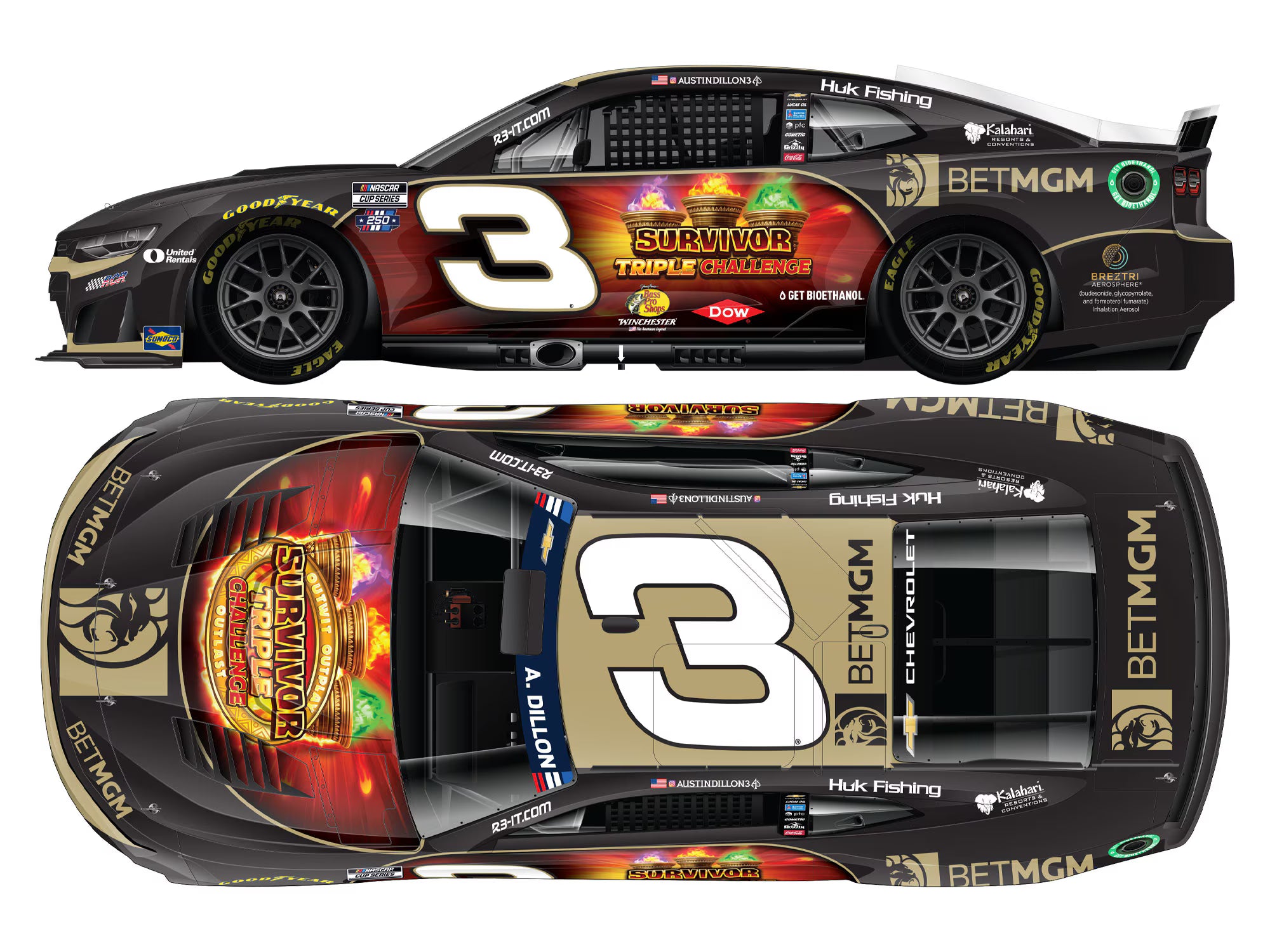 (Preorder) Austin Dillon 2026 BetMGM Survivor Triple Challenge 1:24 - Color Chrome