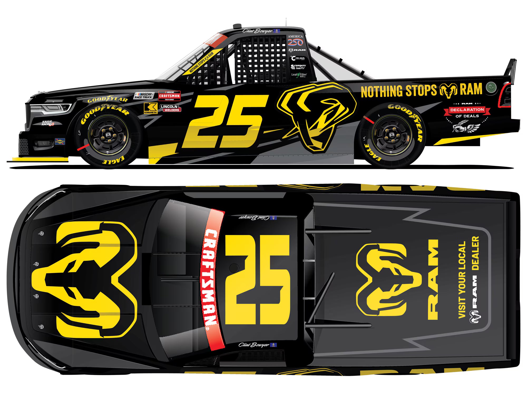 (Preorder) Clint Bowyer 2026 RAM Trucks 1:64