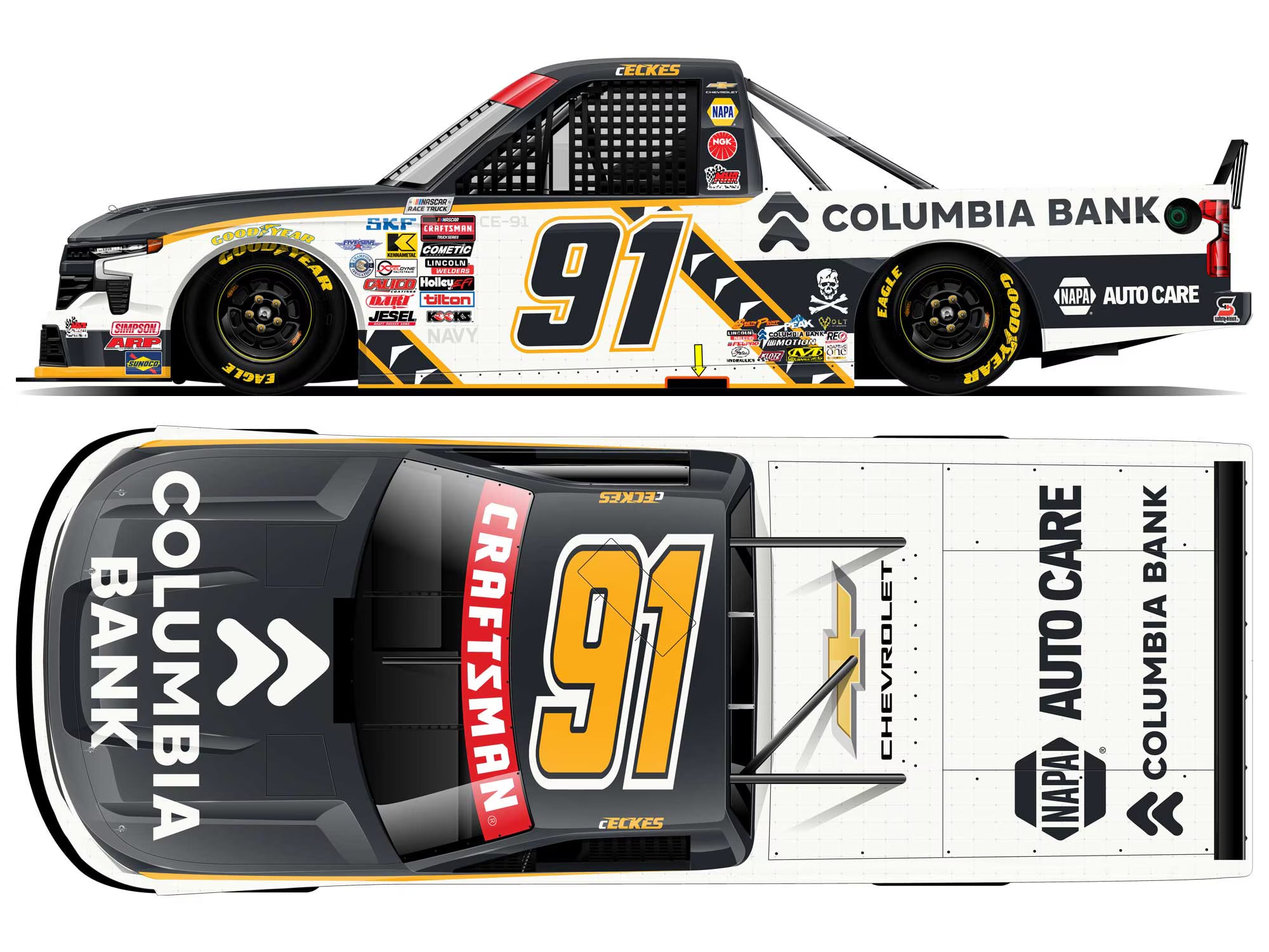 (Preorder) Christian Eckes 2026 Columbia Bank Patriotic 1:64
